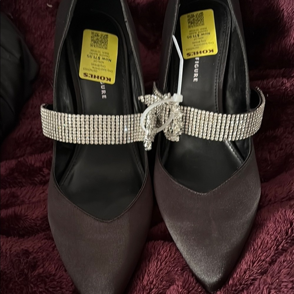 Elegant Black Rhinestone Embellished Women's Heels